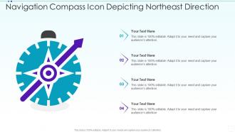 Navigation compass icon depicting northeast direction
