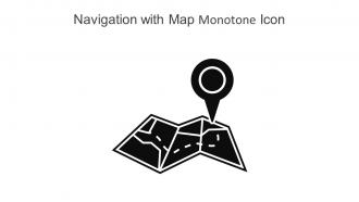 Navigation With Map Monotone Icon In Powerpoint Pptx Png And Editable Eps Format