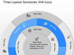 Ne three layered semicircles with icons powerpoint temptate