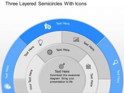 Ne three layered semicircles with icons powerpoint temptate