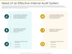 Need of an effective internal audit system internal audit assess the effectiveness