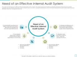 Need Of An Effective Internal Audit System International Standards In Internal Audit Practices