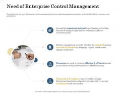 Need of enterprise control management keeping ppt powerpoint presentation show master slide