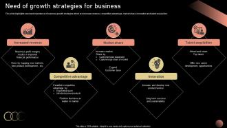 Need Of Growth Strategies For Business Strategic Plan For Company Growth Strategy SS V