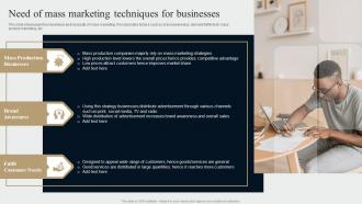Need Of Mass Marketing Techniques Businesses Comprehensive Guide Strategies To Grow Business Mkt Ss