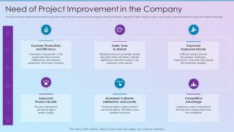 Need Of Project Improvement In The Company Process Improvement Planning