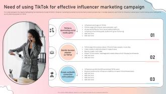 Need Of Using Tiktok For Effective Campaign Influencer Guide To Strengthen Brand Image Strategy Ss