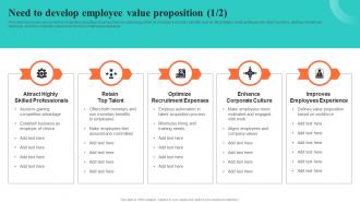 Need To Develop Employee Value Proposition Building EVP For Talent Acquisition