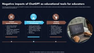 Negative Impacts Of Chatgpt As Chatgpt Revolutionizing The Education Sector ChatGPT SS