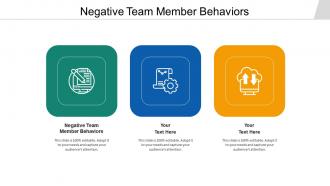 Negative team member behaviors ppt powerpoint presentation slides example cpb