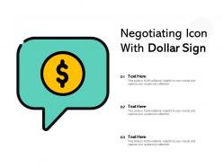Negotiating icon with dollar sign