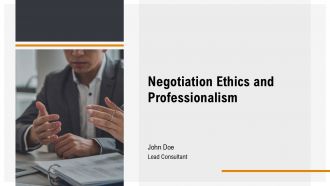 Negotiation Ethics And Professionalism PPT Summary AT