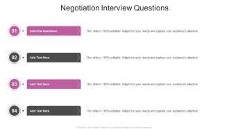 Negotiation Interview Questions In Powerpoint And Google Slides Cpb