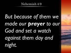 Nehemiah 4 9 we prayed to our god powerpoint church sermon