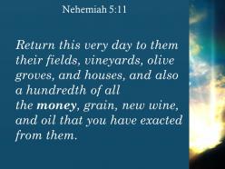 Nehemiah 5 11 the money grain new wine powerpoint church sermon