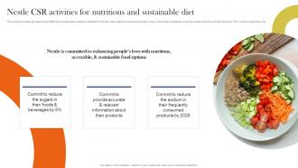 Nestle CSR Activities For Nutritious And Nestle Corporate And Business Level Strategy SS V