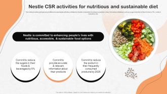 Nestle CSR Activities For Nutritious And Nestle Strategic Management Report Strategy SS