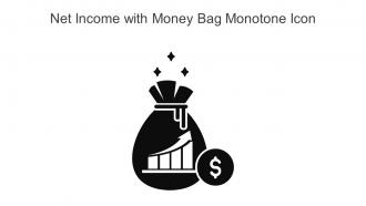 Net Income With Money Bag Monotone Icon In Powerpoint Pptx Png And Editable Eps Format