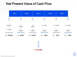 Net present value of cash flow strategy management ppt powerpoint presentation show structure