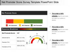 Net promoter score survey template powerpoint slide