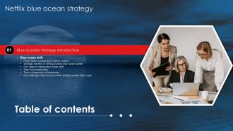 Netflix Blue Ocean Strategy For Table Of Contents Ppt Infographic Template Infographics
