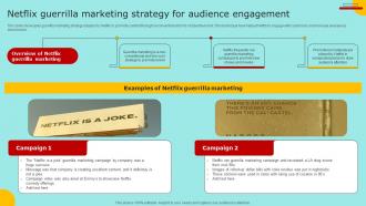 Netflix Guerrilla Marketing Strategy For Audience Marketing Strategy For Promoting Video Content Strategy SS V