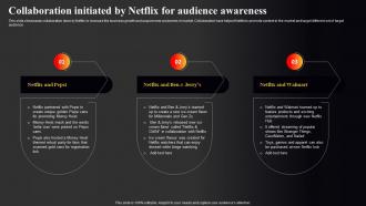 Netflix Marketing Strategy Collaboration Initiated By Netflix For Audience Awareness Strategy SS V