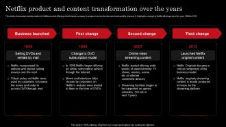 Netflix Product And Content Transformation Netflix Strategy For Business Growth And Target Ott Market