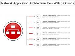 Network application architecture icon with 3 options