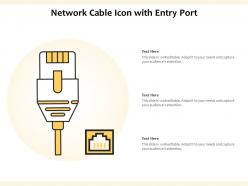 Network cable icon with entry port