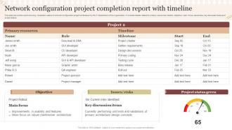 Network Configuration Project Completion Report With Timeline