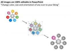 Network diagram for small business 7 stages rotation chart hub and spoke powerpoint templates
