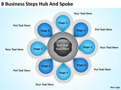 Network diagram for small business 8 steps hub and spoke powerpoint templates