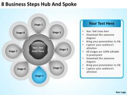 Network diagram for small business 8 steps hub and spoke powerpoint templates