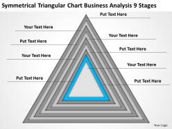 Network diagram for small business triangular chart analysis 9 stages powerpoint slides