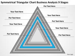 Network diagram for small business triangular chart analysis 9 stages powerpoint slides