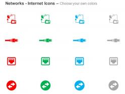 Network ethernet cable transfer ppt icons graphics