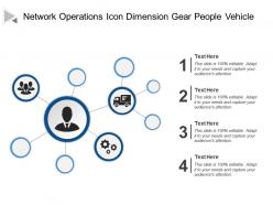 Network operations icon dimension gear people vehicle