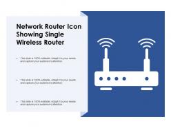 Network Router Icon Showing Single Wireless Router