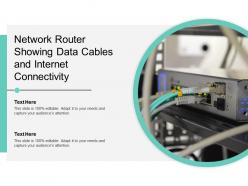 Network router showing data cables and internet connectivity