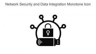 Network Security And Data Integration Monotone Icon In Powerpoint Pptx Png And Editable Eps Format