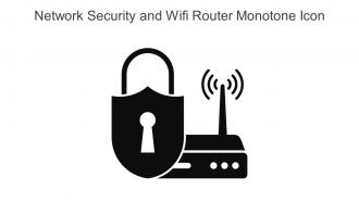 Network Security And Wifi Router Monotone Icon In Powerpoint Pptx Png And Editable Eps Format