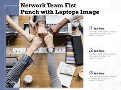 Network team fist punch with laptops image