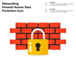 Networking firewall human data protection icon