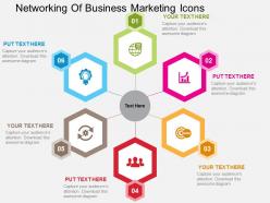Networking of business marketing icons flat powerpoint design