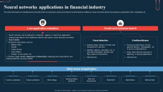Neural Networks Applications In Financial Industry A Beginners Guide To Neural AI SS