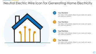 Neutral electric wire icon for generating home electricity