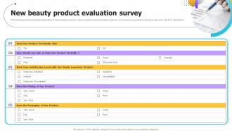 New Beauty Product Evaluation Survey