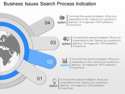 New business issues search process indication powerpoint template