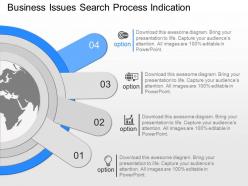 New business issues search process indication powerpoint template